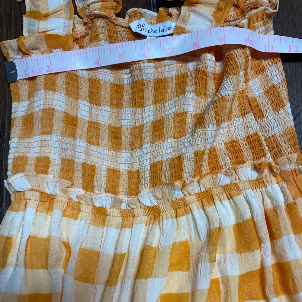 Sofie The Label Women’s Orange Checkered Tiered Sundress - Picture 8 of 8